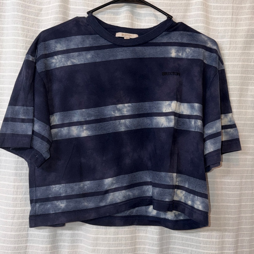 Brixton Navy Blue Striped Tee